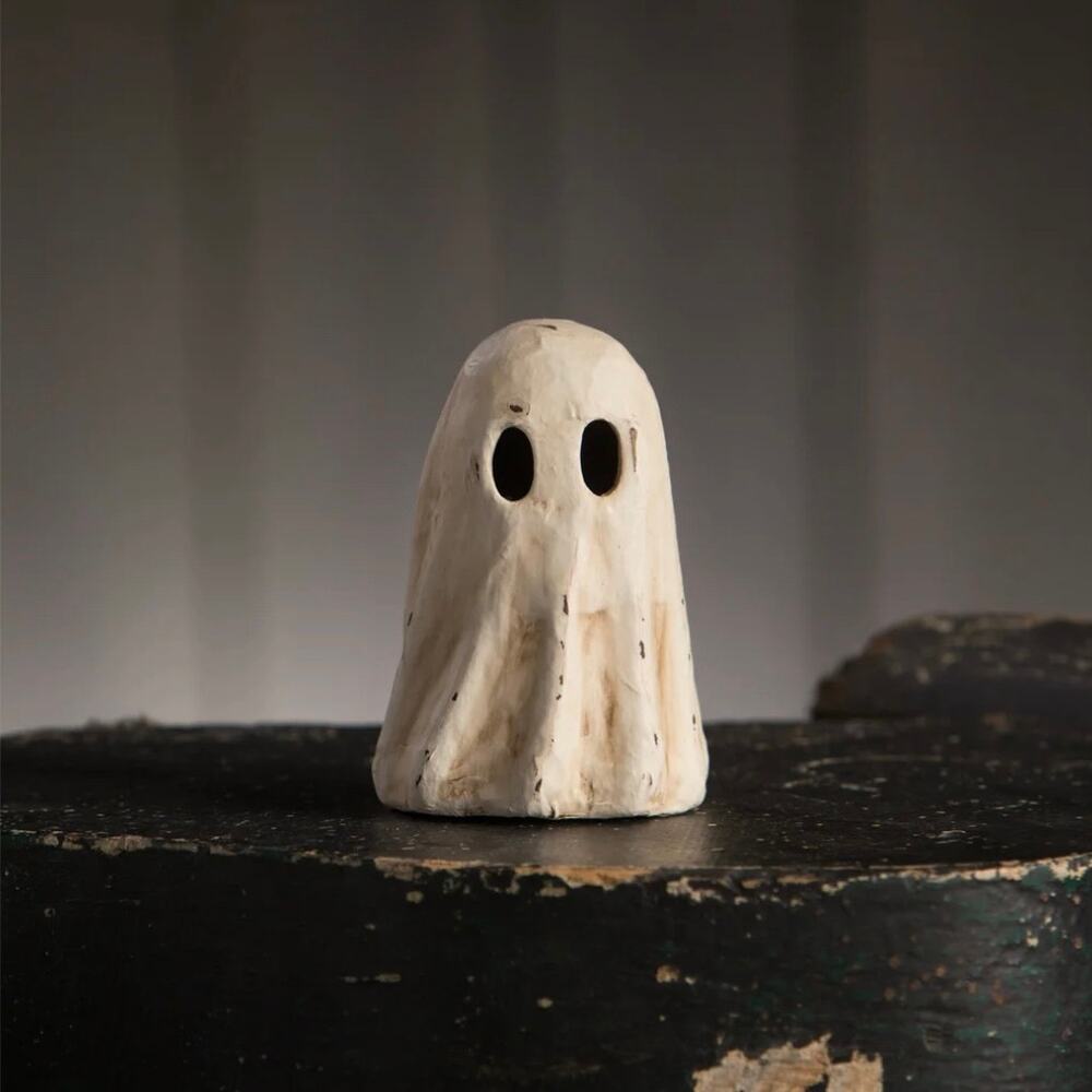 Bethany Lowe Tall Ghost Luminary Small Mini Paper Mache Halloween Decor NEW